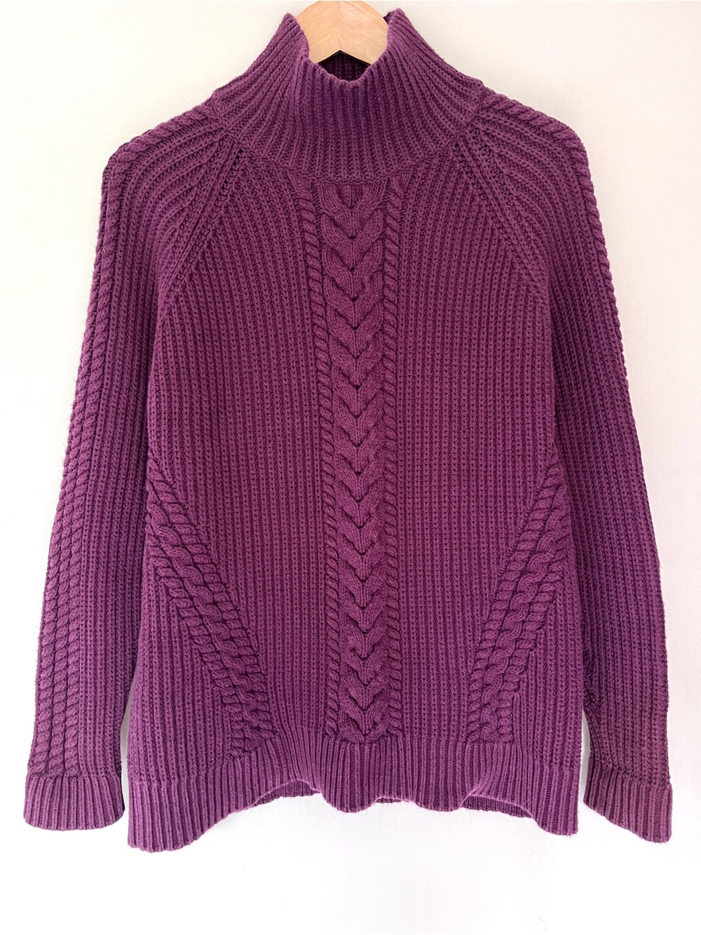 lululemon Bring The Cozy Cable Knit Mock Neck Sweater Plum Size 10